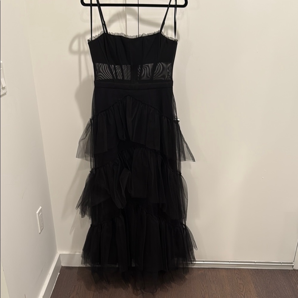 BCBGMaxAzria Black Tulle Dress